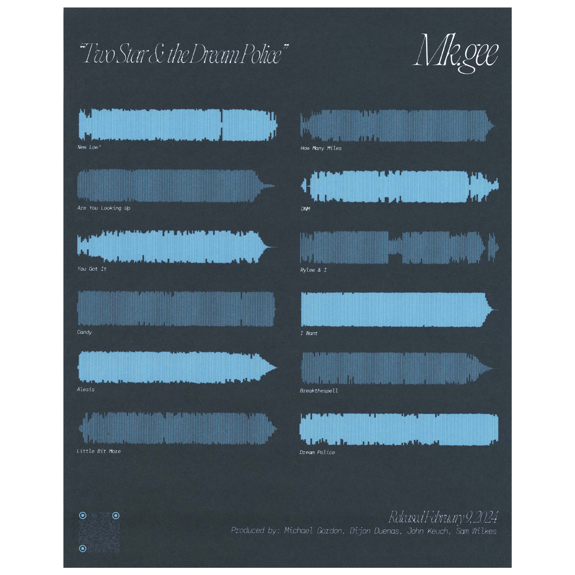 004: Two Star & The Dream Police - Mk.gee - Waveform Posters